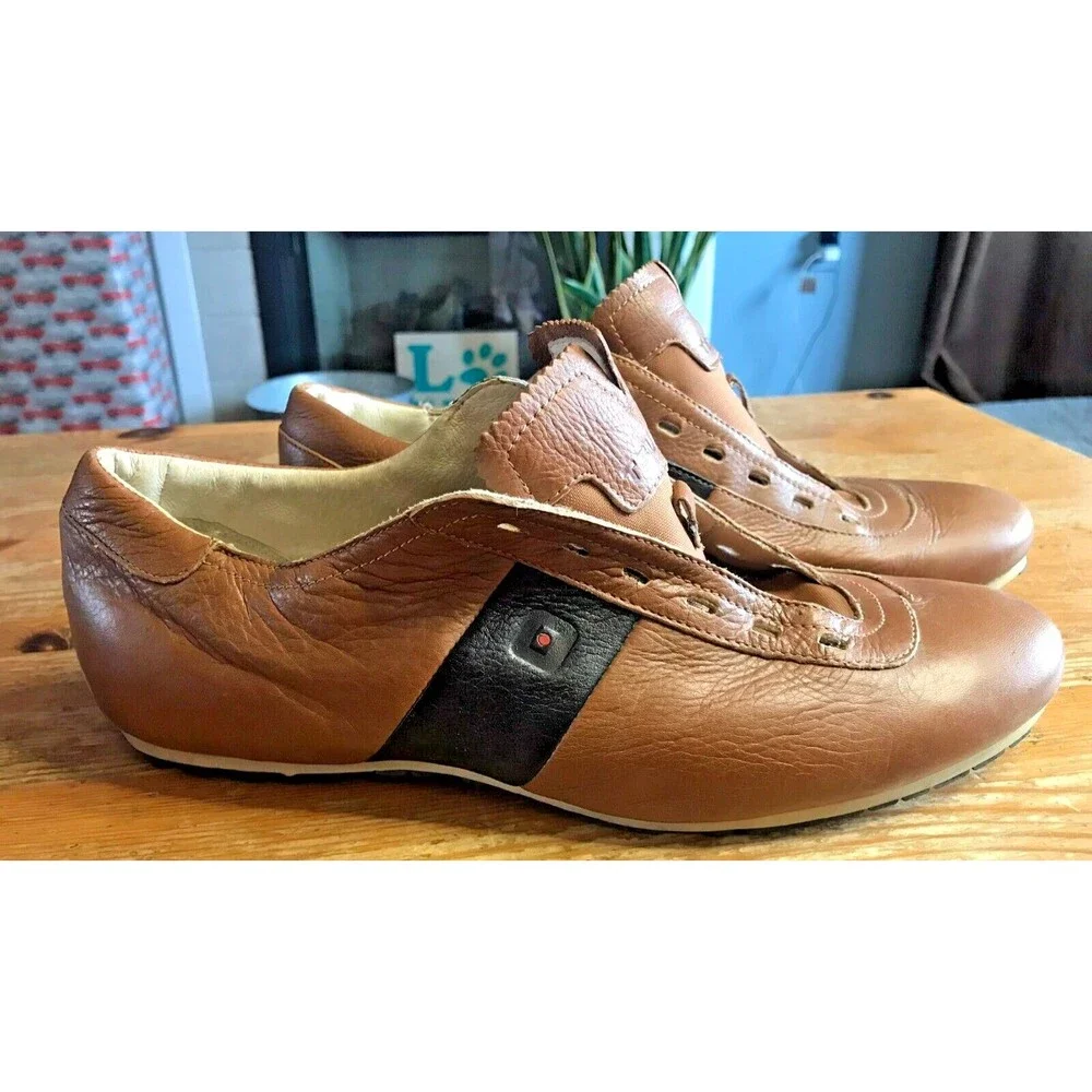 Tsubo Men's Leather Lace Up Oxford Shoes Size 10 Brown Black 8287-COAC F8009L